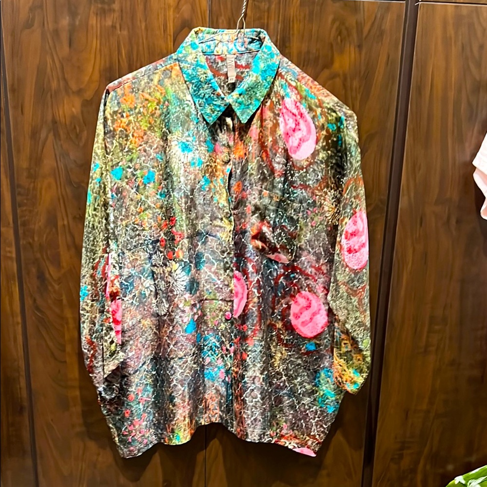 Colorful Abstract Button-Up Shirt